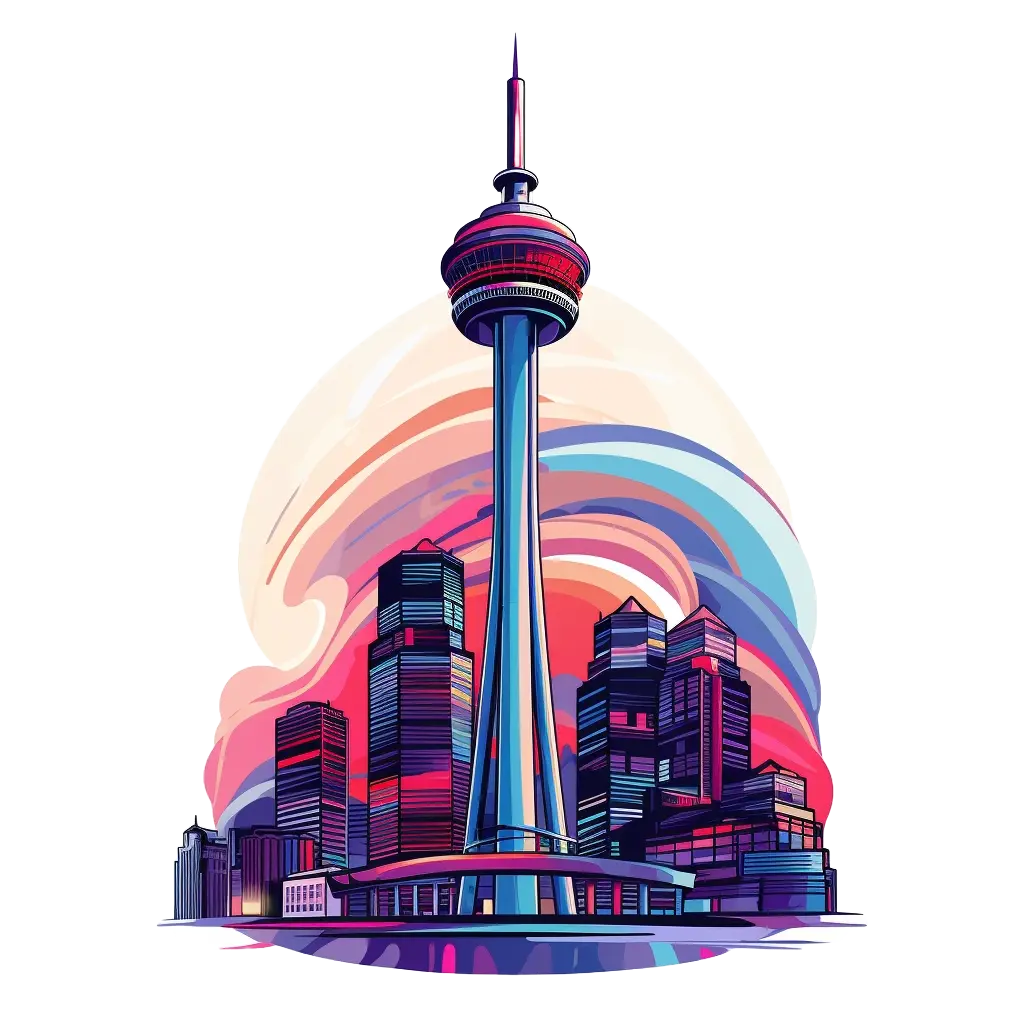 vector graphic of calgary tower