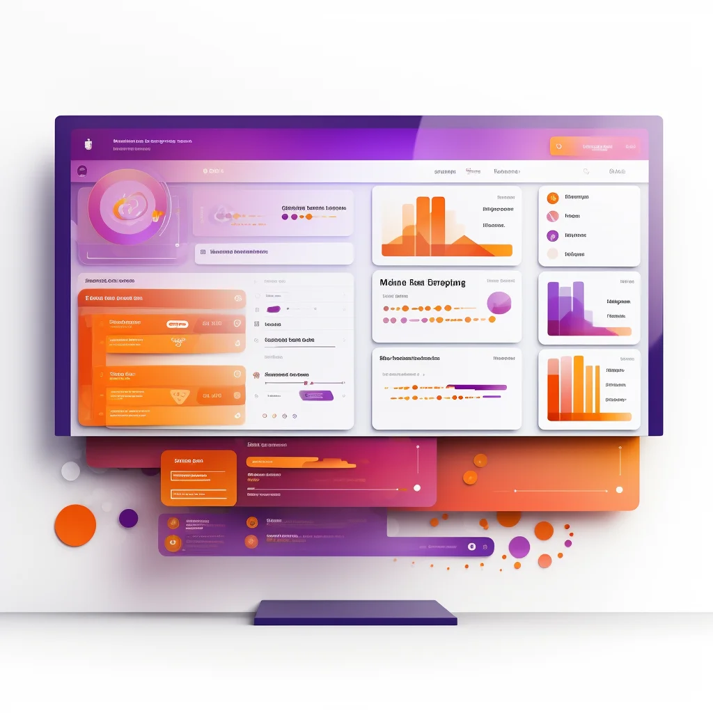 a wireframe with vibrant colors